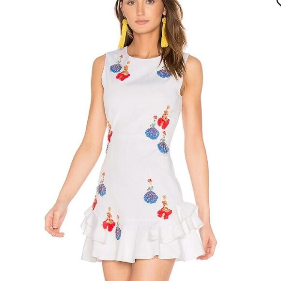 Tanya Taylor Lula Beaded Sequin Embroidered Dress Size 4 Multi Colored - Picture 1 of 15